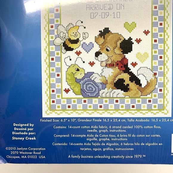 NOS Janlynn Cross Stitch Kit Welcome Baby Boy 6.5”x10” Factory Sealed USA Made - Picture 6 of 7